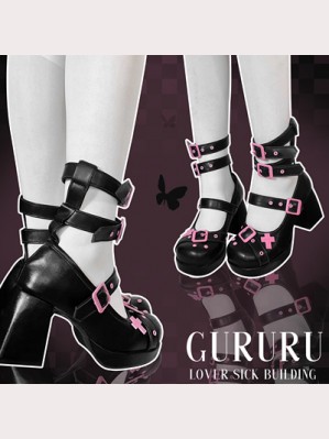 Lover Sick Building Guro Lolita Shoes by Gururu (GU51)